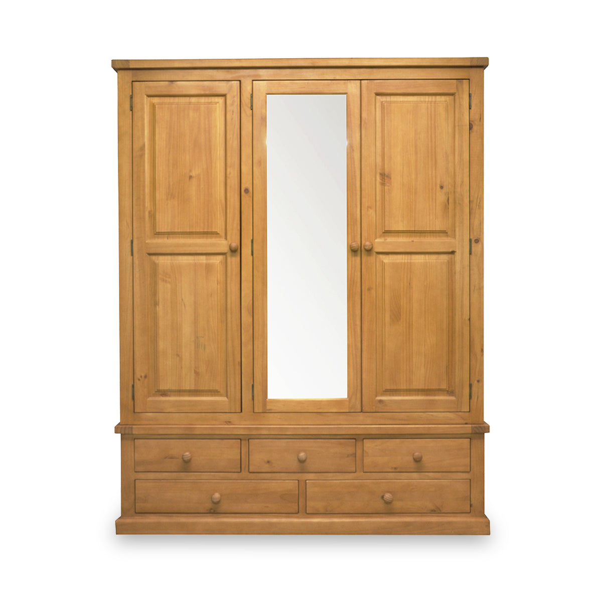 Chiswick Pine Triple Wardrobe With Mirror from Roseland Furniture