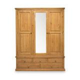 Chiswick Pine Triple Wardrobe With Mirror from Roseland Furniture