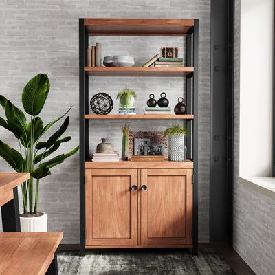 Dunstan Acacia Tall Display Bookcase