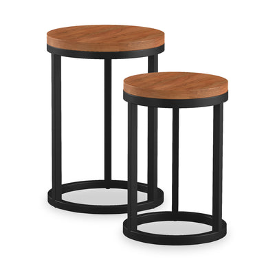 Dunstan Acacia Nest of 2 Round Tables