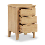Camdale Oak 3 Drawer Bedside from Roseland Furniture