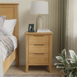 Camdale Oak 3 Drawer Bedside from Roseland Furniture