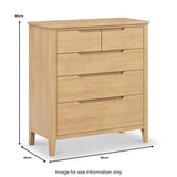 Camdale Oak 2 Over 3 Drawer Chest from Roseland Furniture