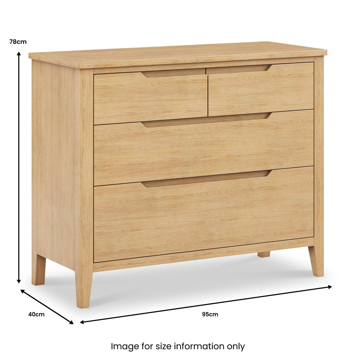 Camdale Oak 4 Drawer Wide Chest from Roseland Furniture