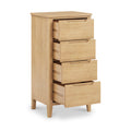 Camdale Oak 4 Drawer Tall Boy Chest from Roseland Furniture