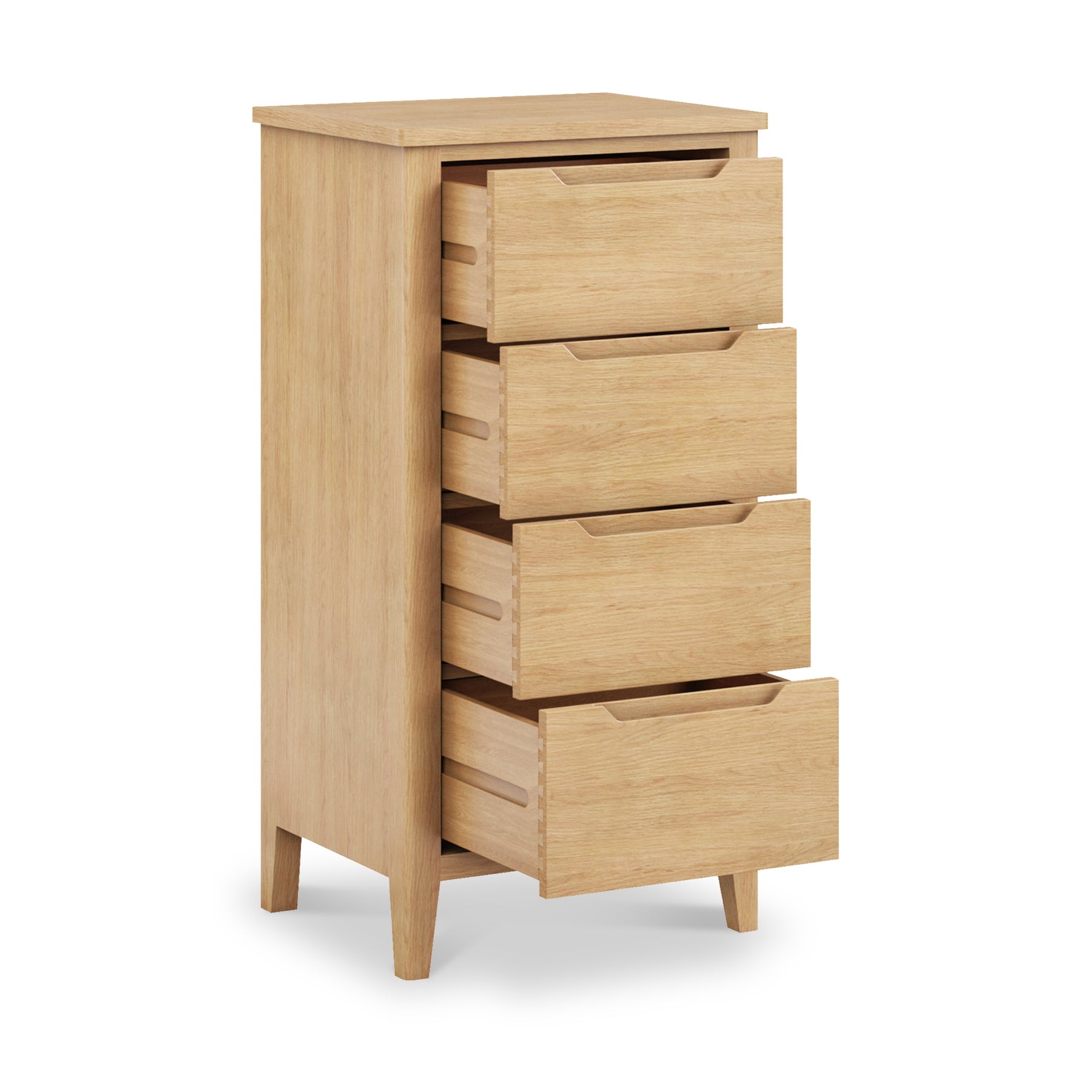 Camdale Oak 4 Drawer Tall Boy Chest from Roseland Furniture