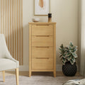 Camdale Oak 4 Drawer Tall Boy Chest from Roseland Furniture