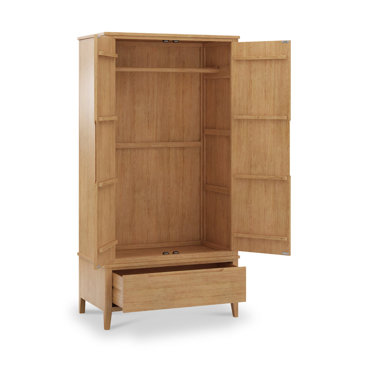 Camdale Oak Double Wardrobe w Drawer from Roseland Furniture