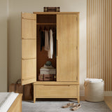 Camdale Oak Double Wardrobe w Drawer from Roseland Furniture