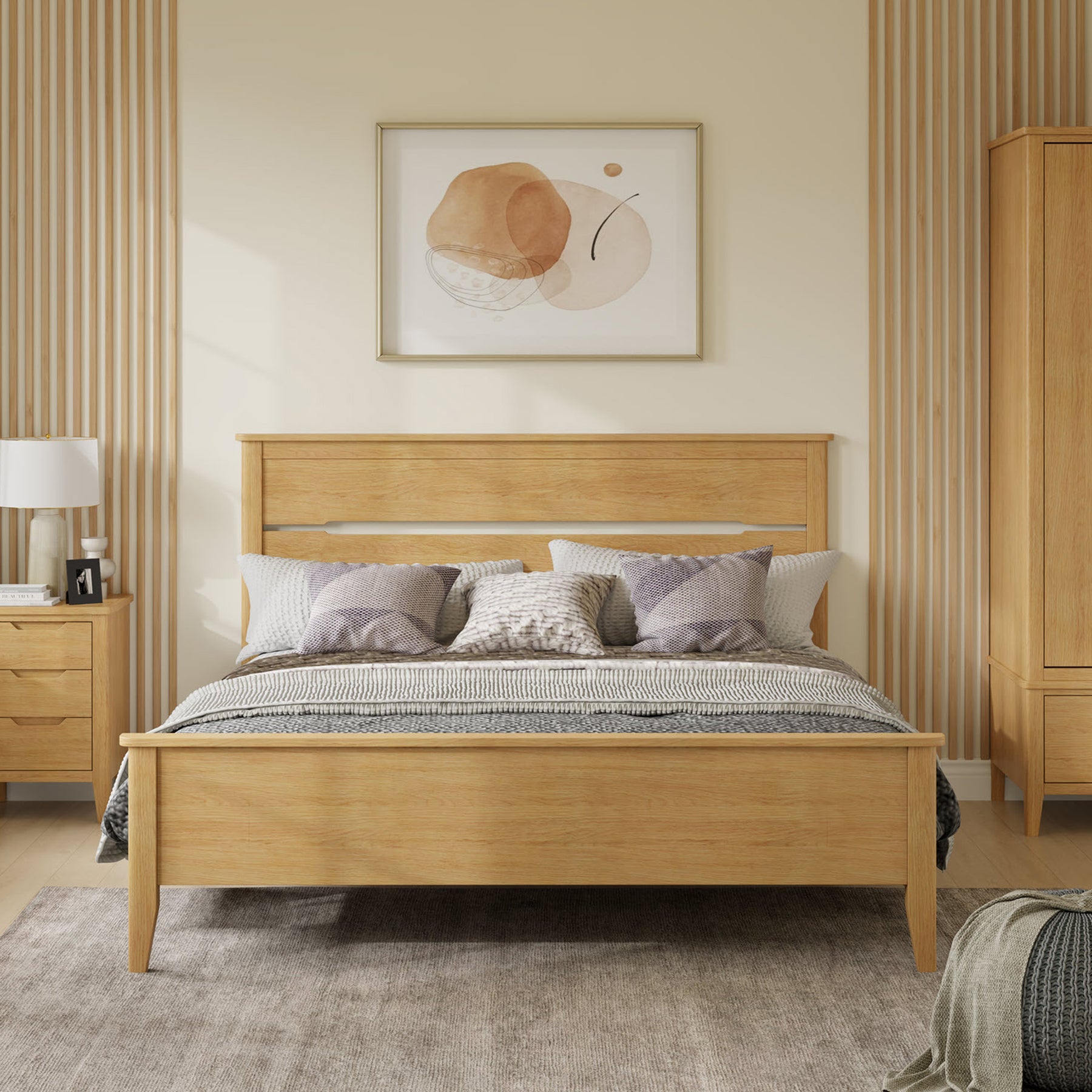 Camdale Oak Bed Frame Double from Roseland Furniture