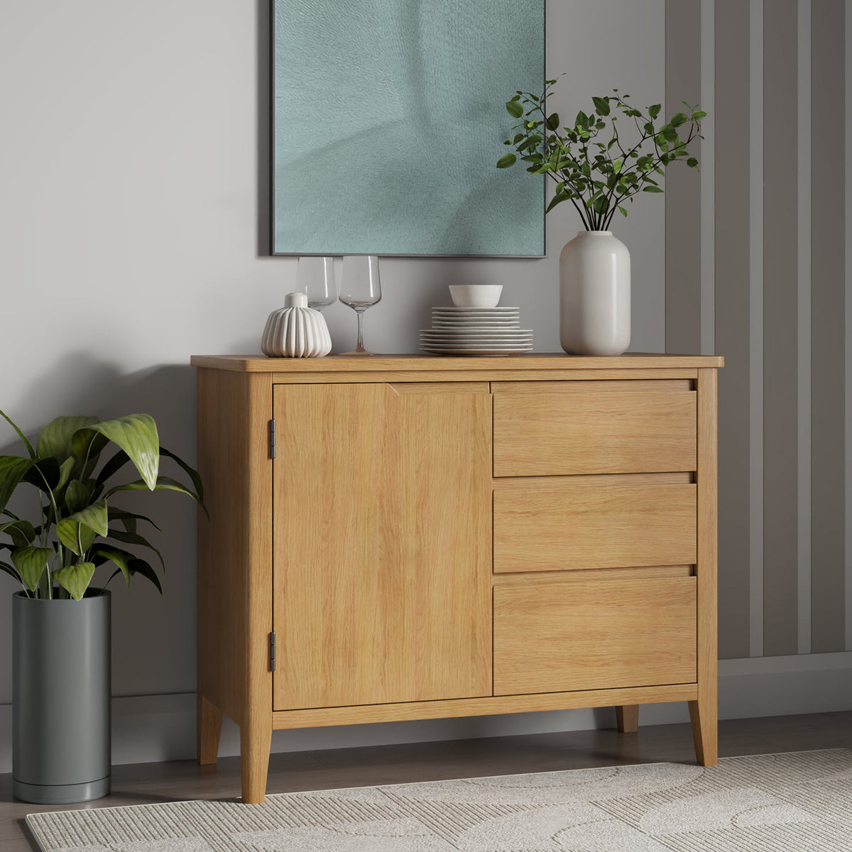 Durham Oak Small Sideboard from Roseland Furniture