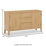 Durham Oak Large Sideboard from Roseland Furniture