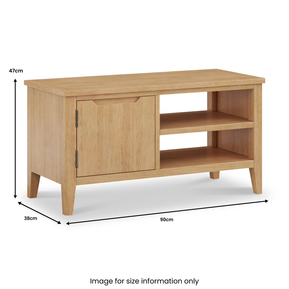 Durham Oak Small 90cm TV Unit from Roseland Furniture