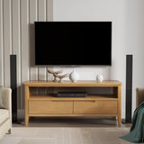 Durham Oak Wide 115cm TV Unit from Roseland Furniture