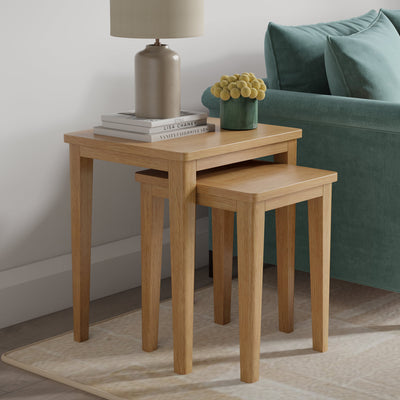Durham Oak Nest of 2 Tables