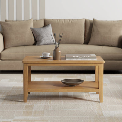 Durham Oak Coffee Table with Shelf