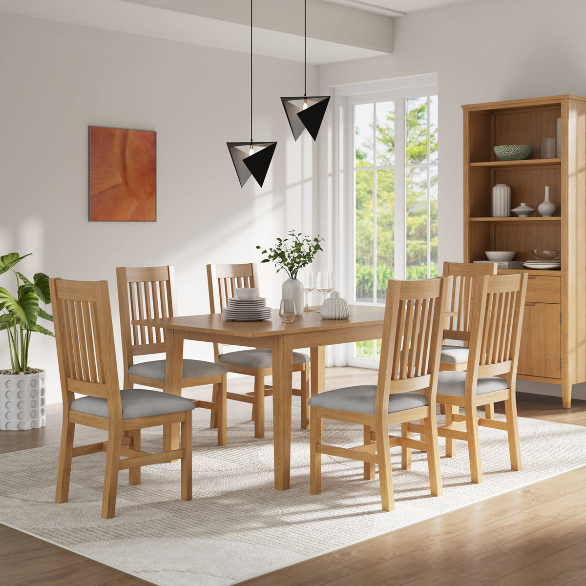 Durham Oak 120 160cm Ext Dining Table from Roseland Furniture