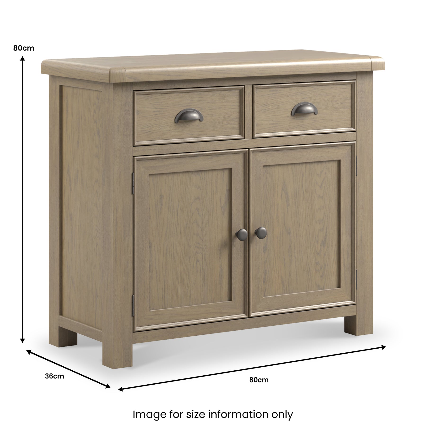 Taunton Smoked Oak Mini Sideboard 80cm from Roseland Furniture