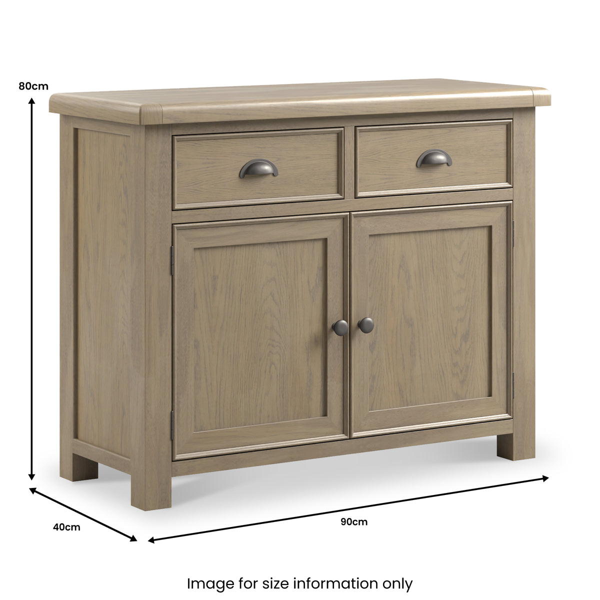 Taunton Smoked Oak Small Sideboard 90cm from Roseland Furniture