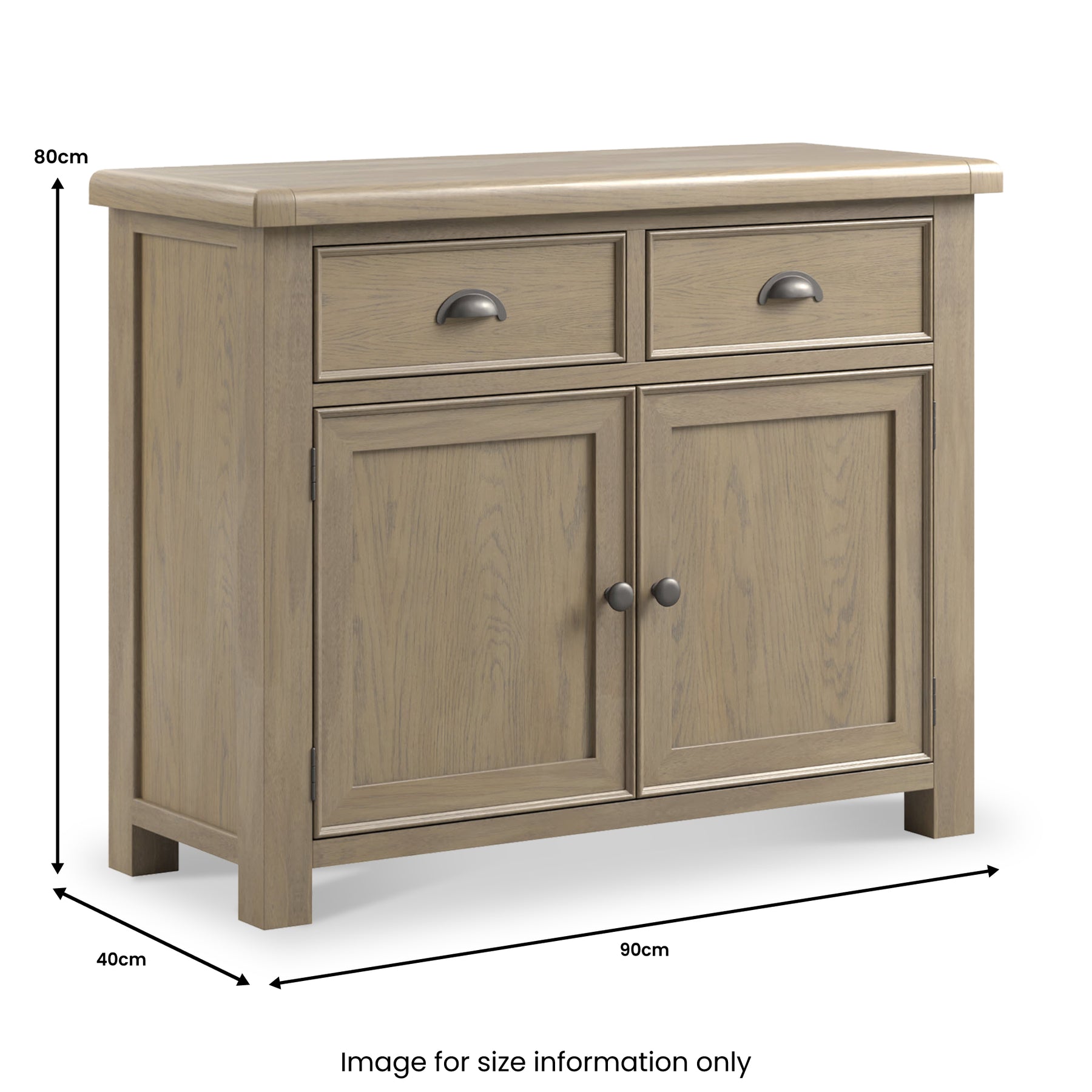 Taunton Smoked Oak Small Sideboard 90cm from Roseland Furniture