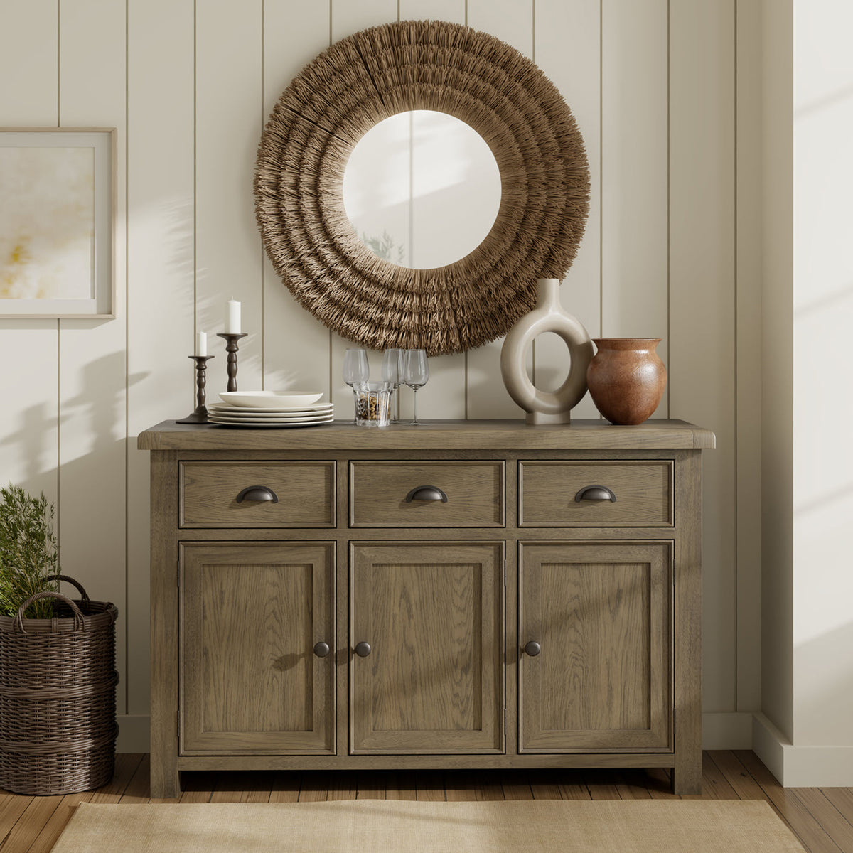 Taunton Smoked Oak Large Sideboard from Roseland Furniture
