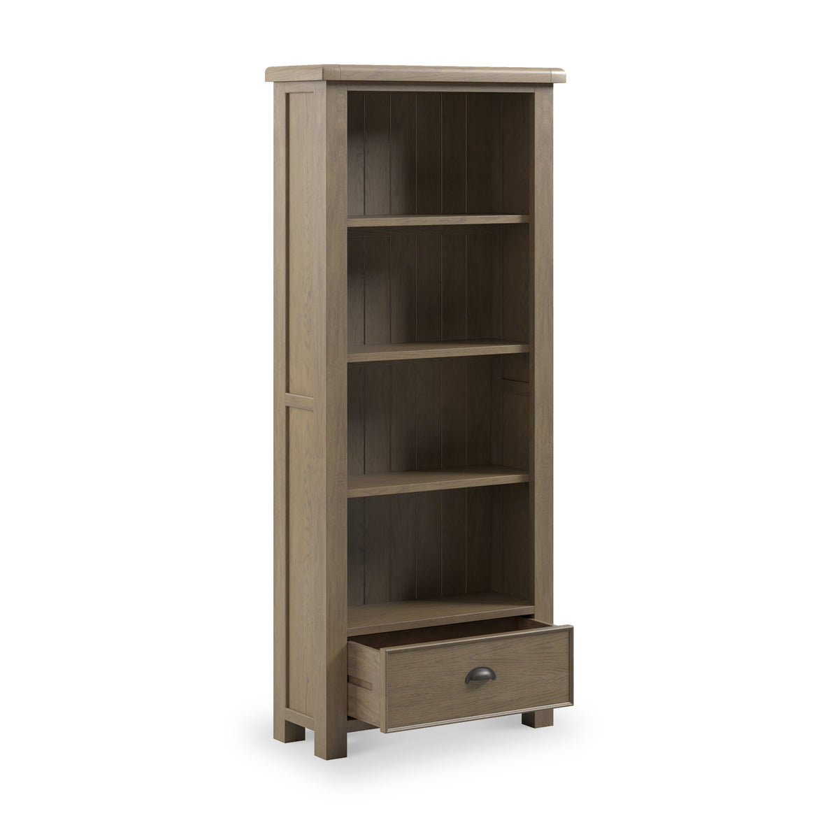 Taunton Smoked Oak Large Display Bookcase from Roseland Furniture