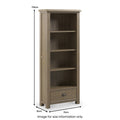 Taunton Smoked Oak Large Display Bookcase from Roseland Furniture