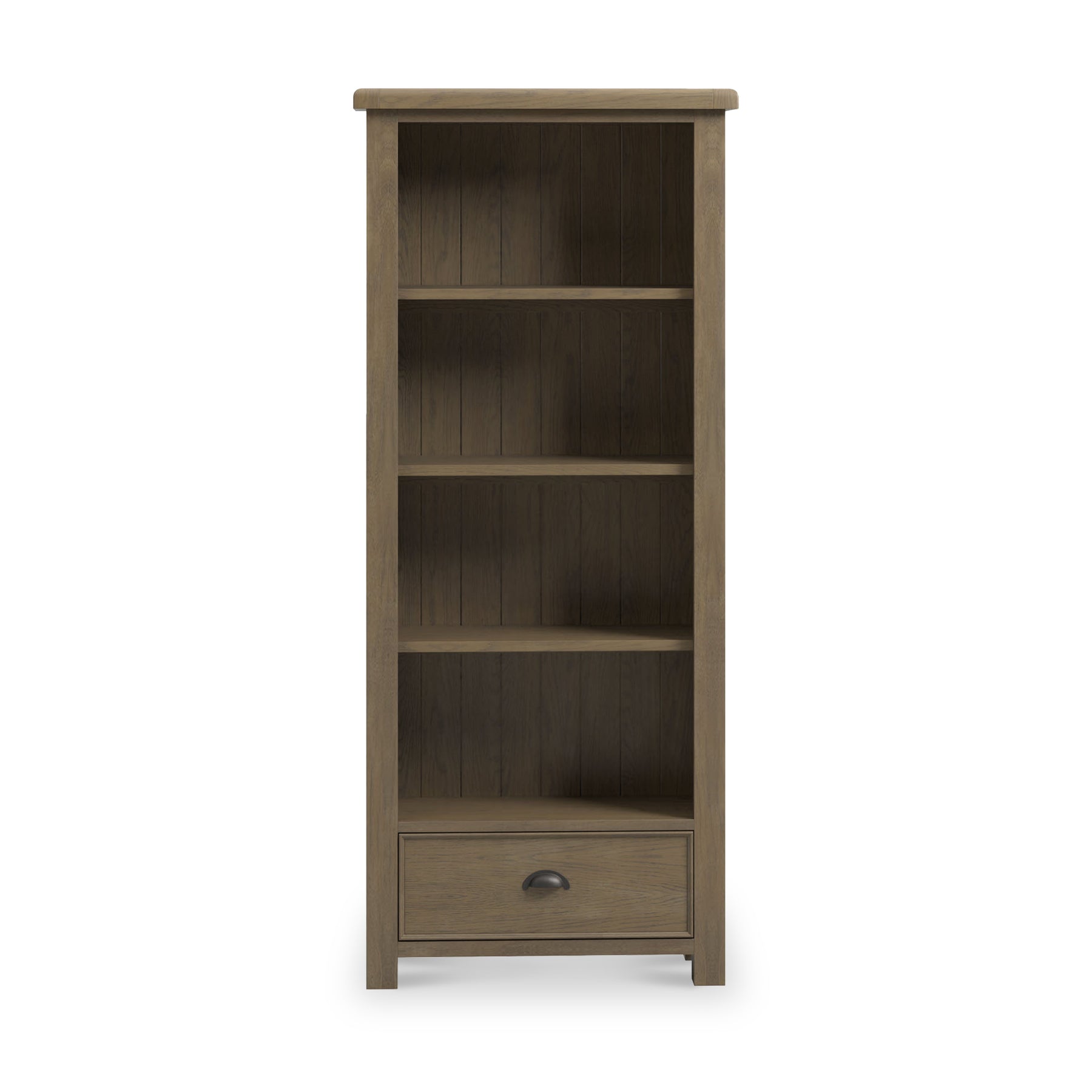 Taunton Smoked Oak Large Display Bookcase from Roseland Furniture