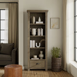 Taunton Smoked Oak Large Display Bookcase from Roseland Furniture