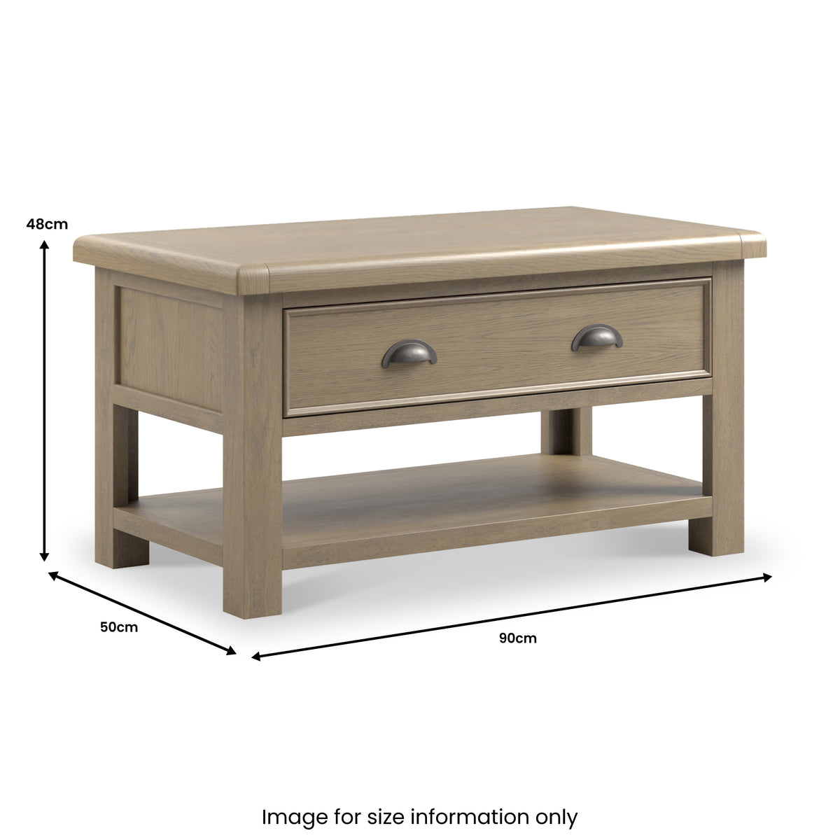 Taunton Smoked Oak Coffee Table w Drawer from Roseland Furniture