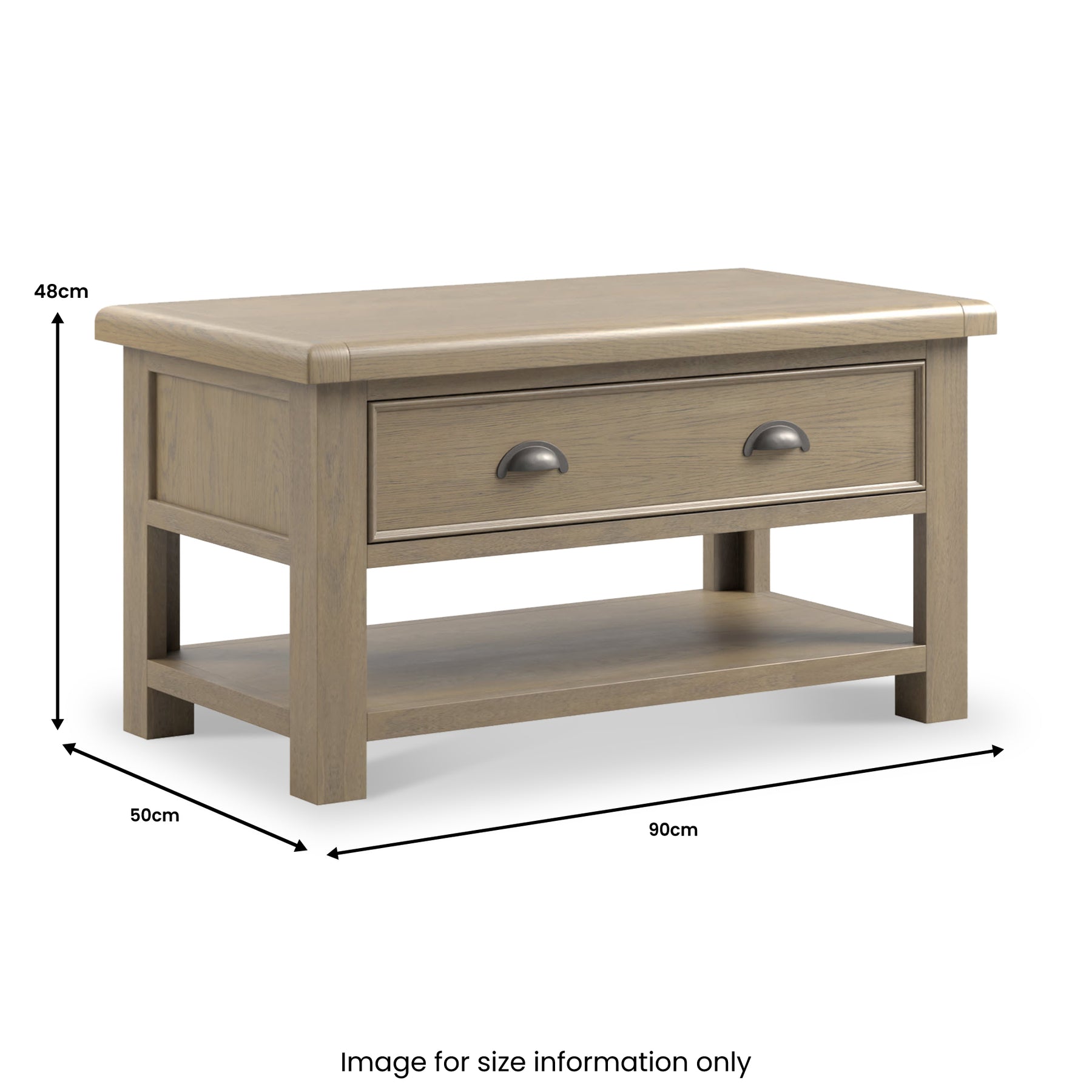 Taunton Smoked Oak Coffee Table w Drawer from Roseland Furniture