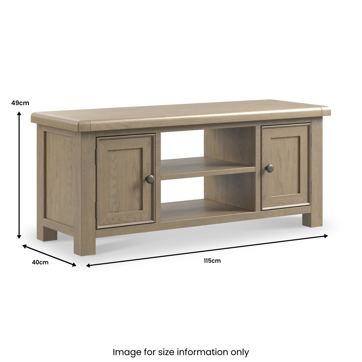 Taunton Smoked Oak 115cm Wide TV Unit from Roseland Furniture