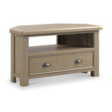 Taunton Smoked Oak 90cm Corner TV Unit from Roseland Furniture