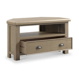 Taunton Smoked Oak 90cm Corner TV Unit from Roseland Furniture