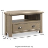 Taunton Smoked Oak 90cm Corner TV Unit from Roseland Furniture