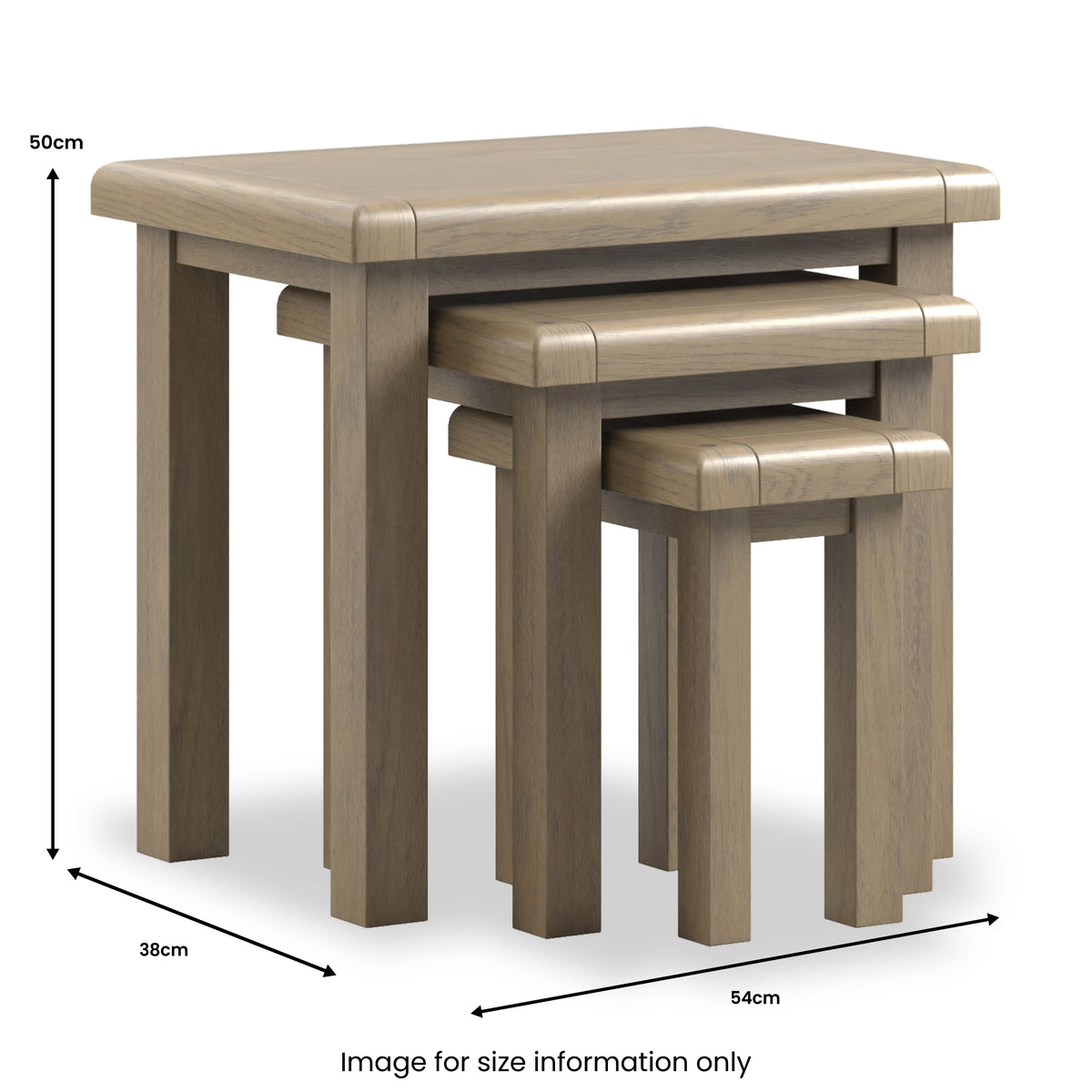 Taunton Smoked Oak Nest of 3 Tables from Roseland Furniture