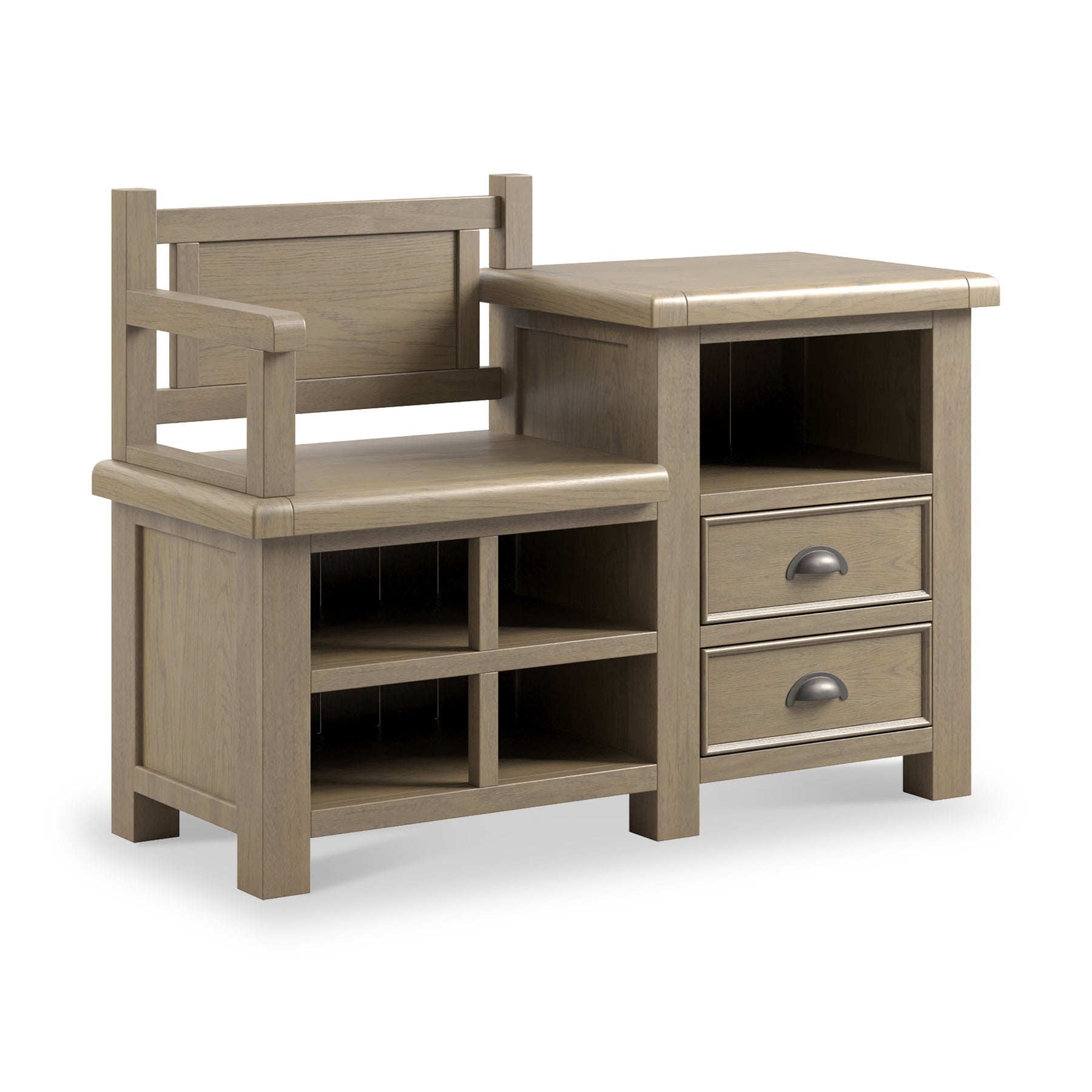 Taunton Smoked Oak Hall Bench from Roseland Furniture