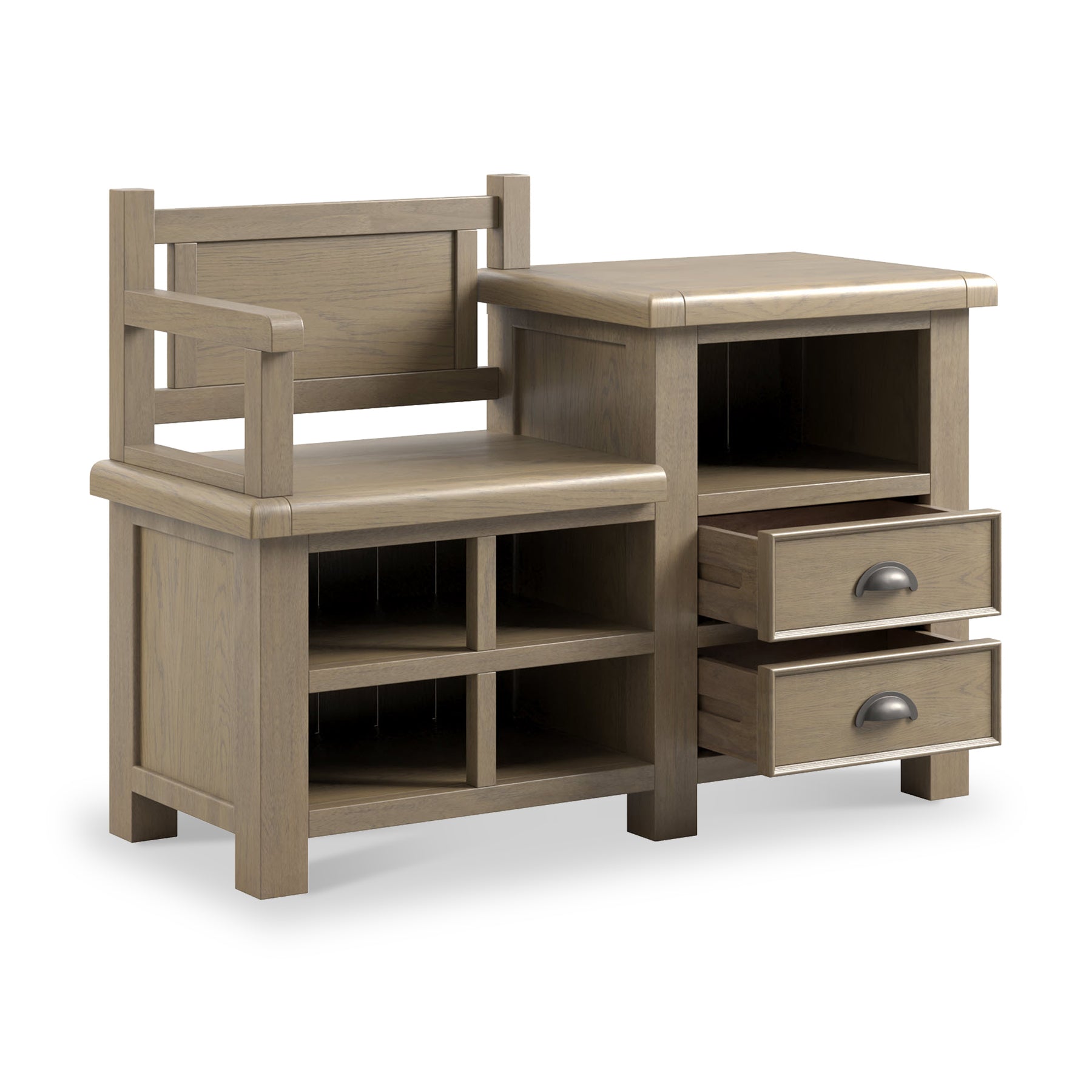 Taunton Smoked Oak Hall Bench from Roseland Furniture