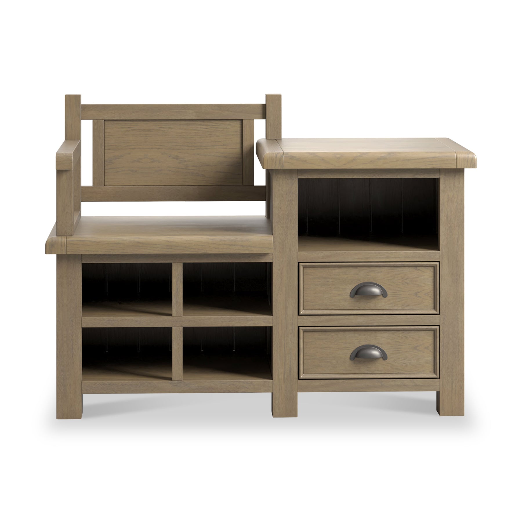 Taunton Smoked Oak Hall Bench from Roseland Furniture