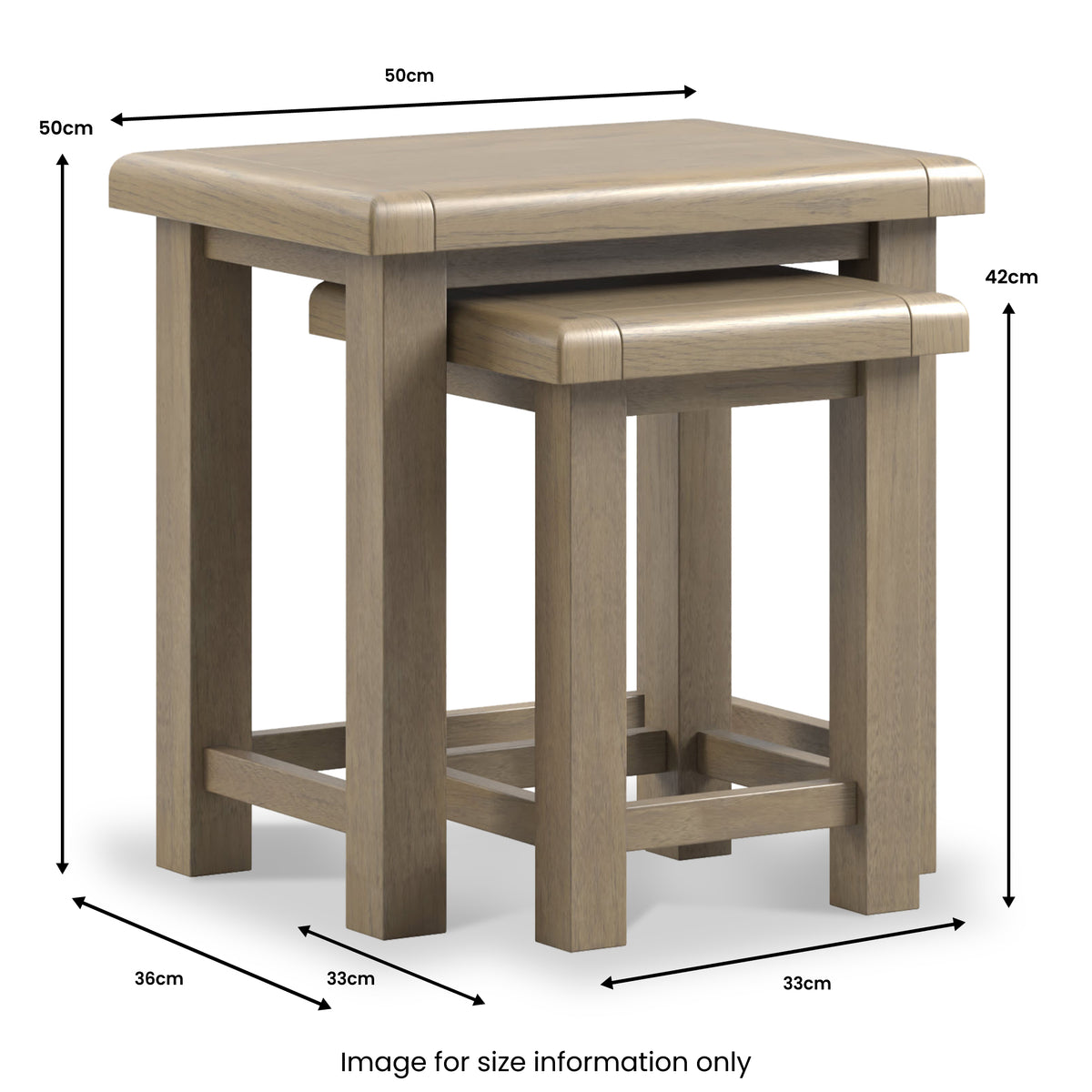 Taunton Smoked Oak Nest 2 Tables from Roseland Furniture