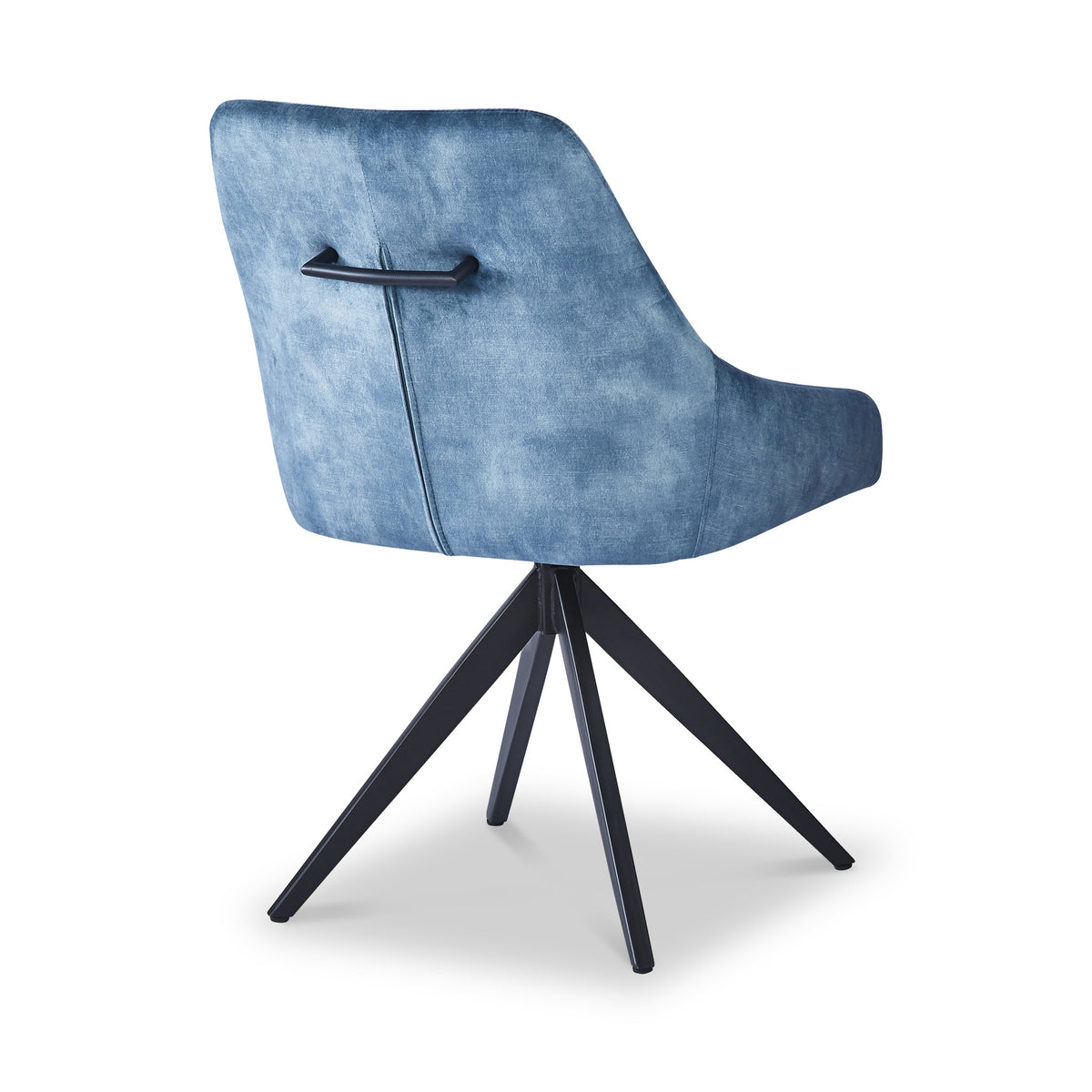 Lawson Velvet Dining Chair Blue Black Legs from Roseland Furniture