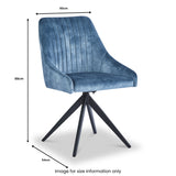 Lawson Velvet Dining Chair Blue Black Legs from Roseland Furniture
