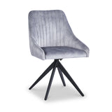 Lawson Velvet Dining Chair Grey Black Legs from Roseland Furniture