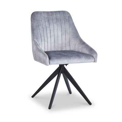 Lawson Velvet Swivel Dining Chair with Black Legs