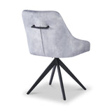Lawson Velvet Dining Chair Grey Black Legs from Roseland Furniture