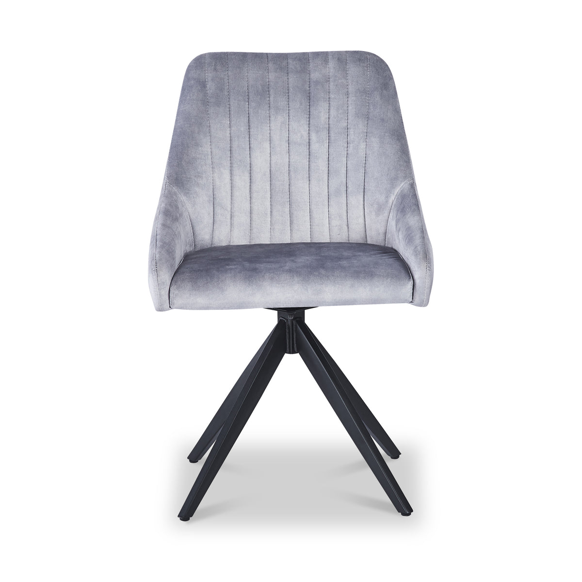 Lawson Velvet Dining Chair Grey Black Legs from Roseland Furniture