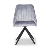 Lawson Velvet Dining Chair Grey Black Legs from Roseland Furniture
