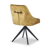 Lawson Velvet Dining Chair Mustard Black Legs from Roseland Furniture
