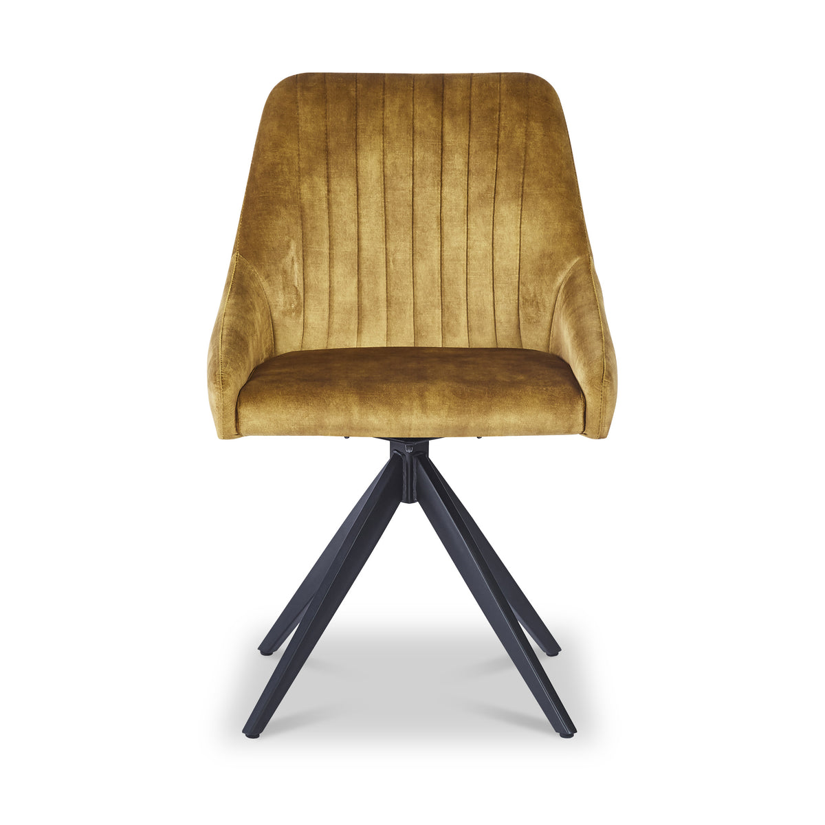 Lawson Velvet Dining Chair Mustard Black Legs from Roseland Furniture