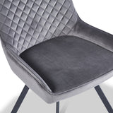 Sharynn Velvet Dining Chair Light Grey from Roseland Furniture